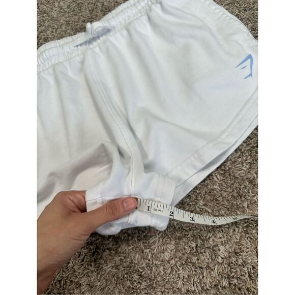 gymshark leg day short regular fit pull on cotton gym post leg day feels white S - Picture 9 of 10